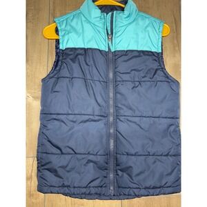 Crown & Ivy Kids Vest Medium Blue Aqua Puffer Sleeveless Padded Winter‎